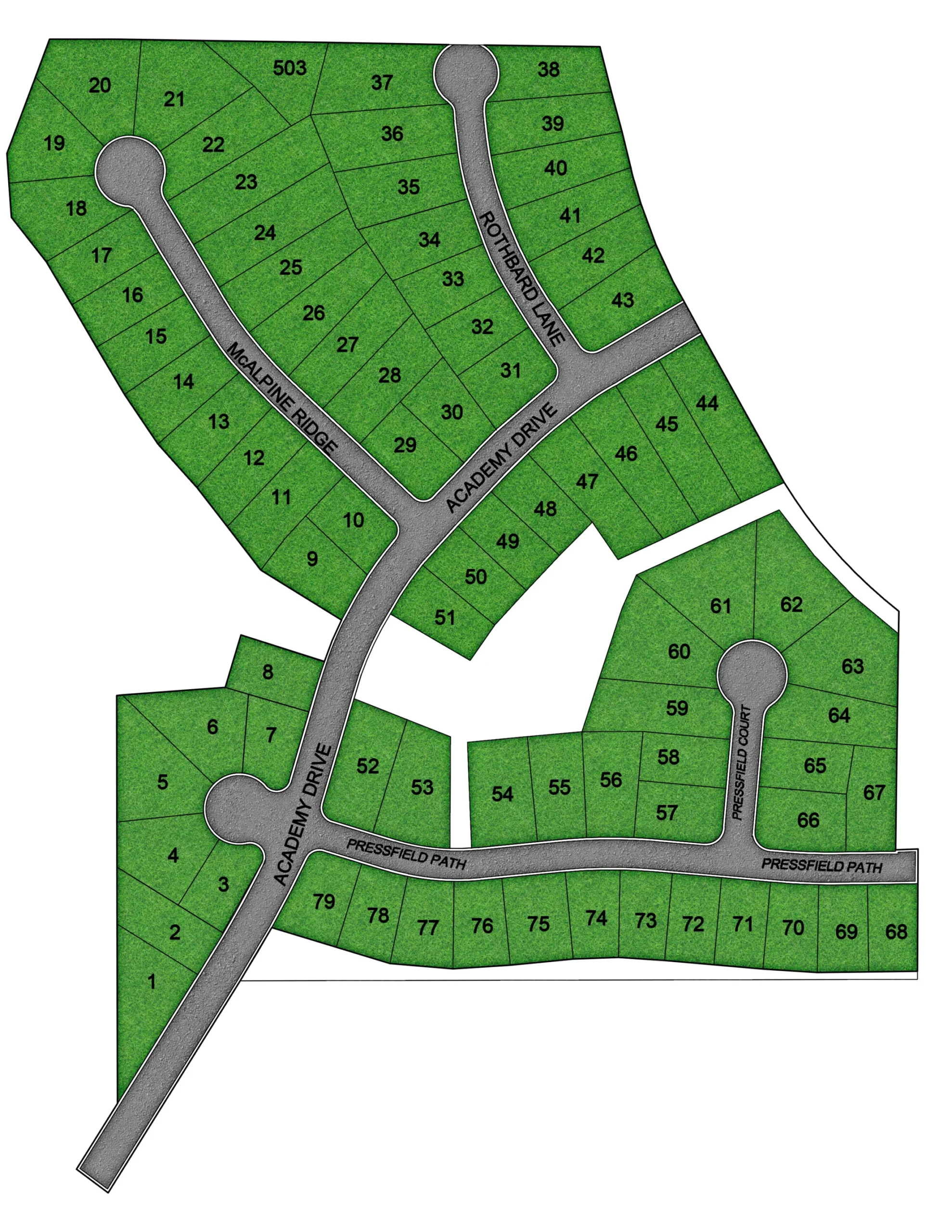 The Landings at Academy Drive plat map