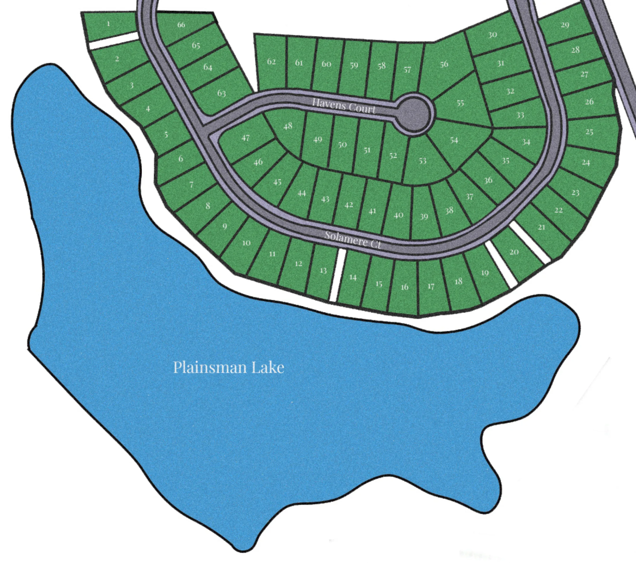 The Haven at Plainsman Lake plat map