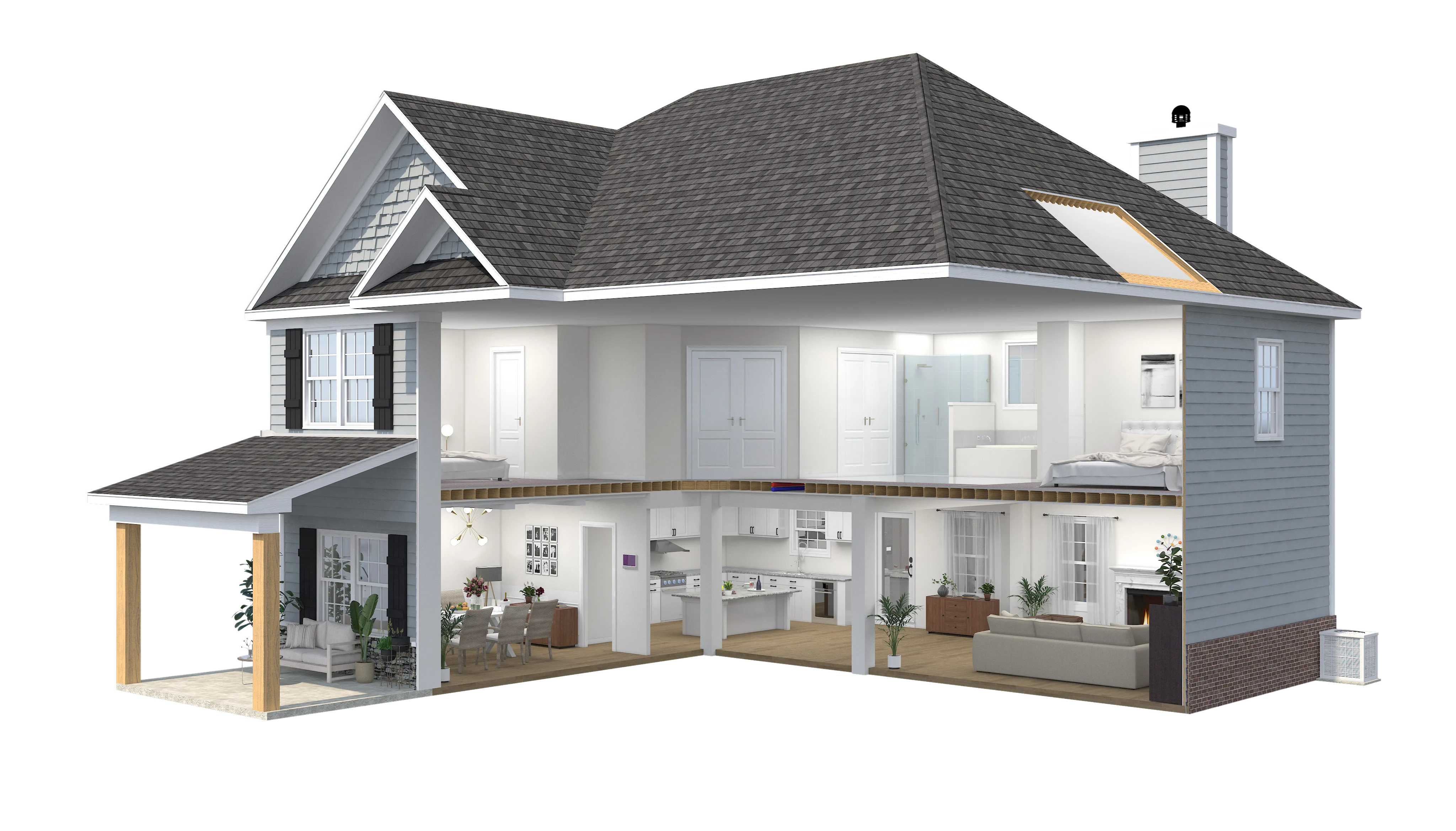 Hughston Home cross section