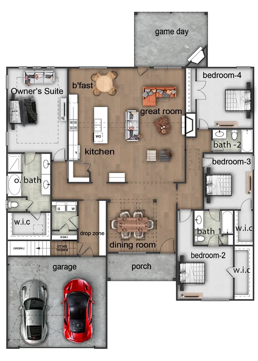 Alder Elevation A floor plan