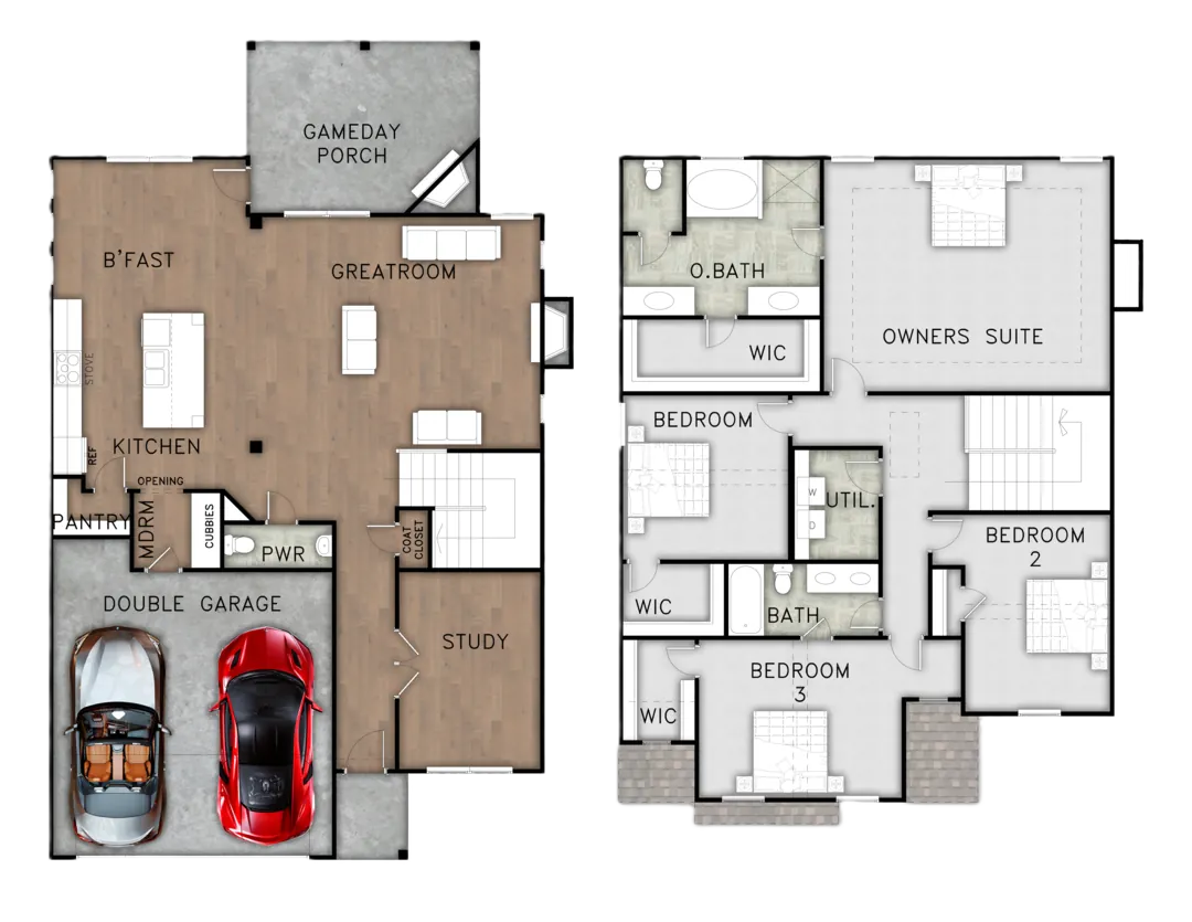Lowell Elevation A floor plan