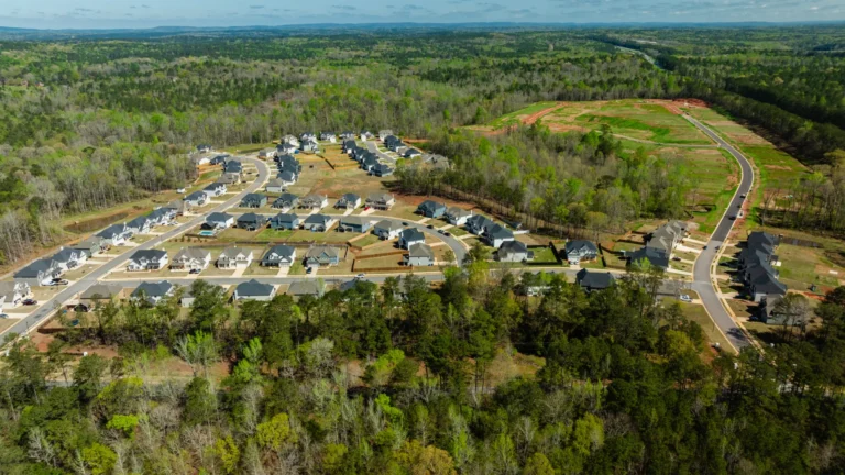 Aerial view of a new home community in Columbus, Georgia