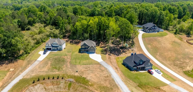 Aerial view of a new home community in Newnan, Georgia